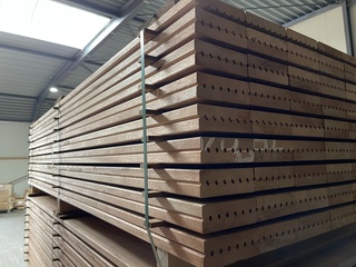 Ca. 65x Mandioqueira vlonderplanken, 21x120mm, lengte 350cm
